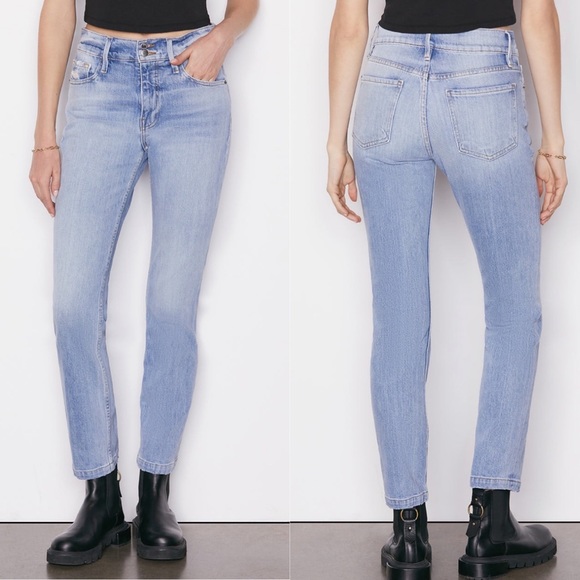 Frame Denim Denim - Frame Heritage Le Sylvia Slender Straight Leg High Rise Jeans Bianca sz 29